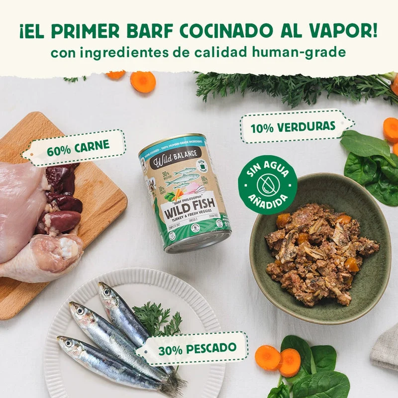 Wild Balance Pescado y Pavo con verduras lata 400 g - Image 2