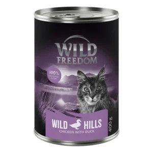 Wild Freedom Adult 24 x 400 g en latas - Pack Ahorro Wild Hills - Pato y pollo
