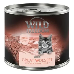 Wild Freedom Kitten 12 x 200 g en latas - Pack Ahorro NUEVO: Wild Desert - Pavo y pollo