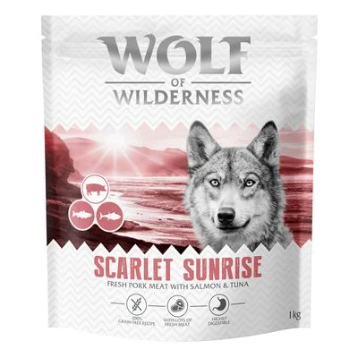 Wolf of Wilderness Adult «Scarlet Sunrise» salmón y atún, sin cereales 1 kg - Receta nueva