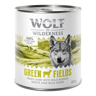 Wolf of Wilderness Adult Single Protein 6 x 800 g Green Fields, con cordero