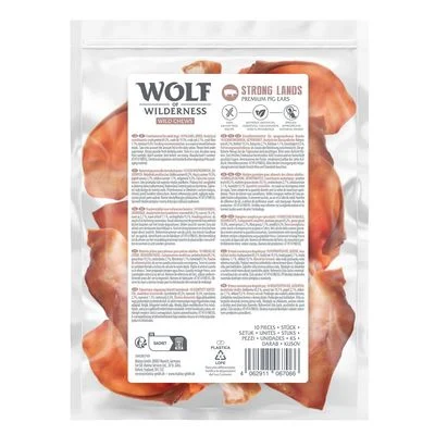 Wolf of Wilderness Orejas de cerdo Premium "Strong lands" 10 unidades