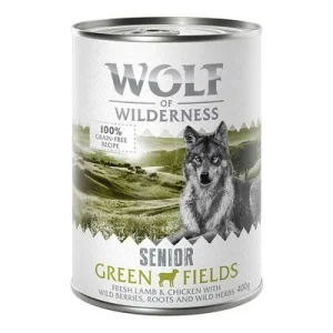 Wolf of Wilderness Senior 6 x 400 g Green Fields, con cordero y pollo