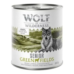 Wolf of Wilderness Senior 6 x 800 g Green Fields, con cordero y pollo