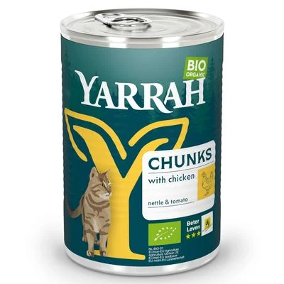 Yarrah Bio Chunks 1 x 405 g - Pollo ecológico con ortiga y tomate ecológicos