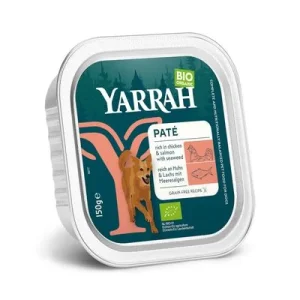 Yarrah Bio Paté 12 x 150 g Pollo con salmón ecológicos y algas ecológicas