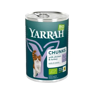 Yarrah - Comida Húmeda Gato Lata Chunks con Pollo y Pavo Bio