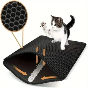 ZooVenture Alfombrilla de doble capa de EVA para arenero de gatos Alfombrilla para arenero de gato de 60 x 40 cm