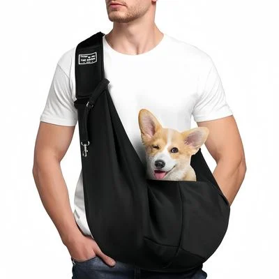 ZooVenture Bolsa de transporte ajustable para perros y gatos hasta 7,5 kg Negro