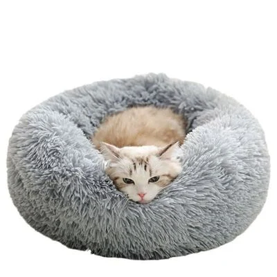 ZooVenture Cesta de peluche para perros - 4 cm, relleno de 20 cm, lavable Gris claro - diámetro exterior 80 cm