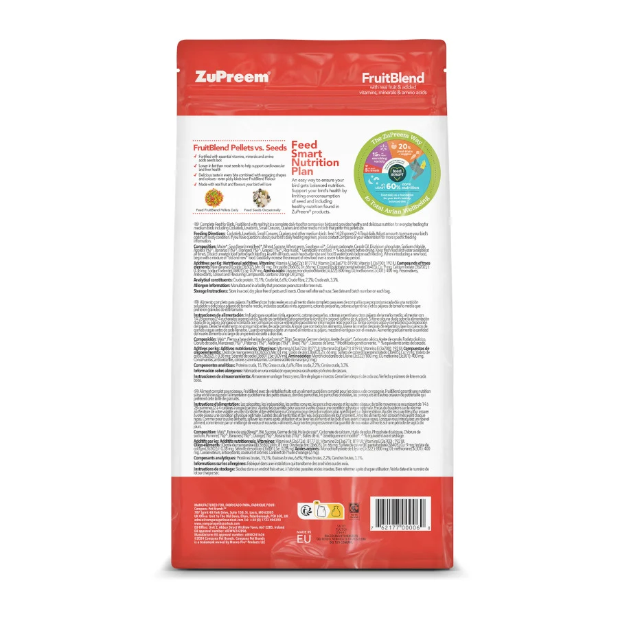 ZuPreem FruitBlend Medium pienso para pájaros - Image 2